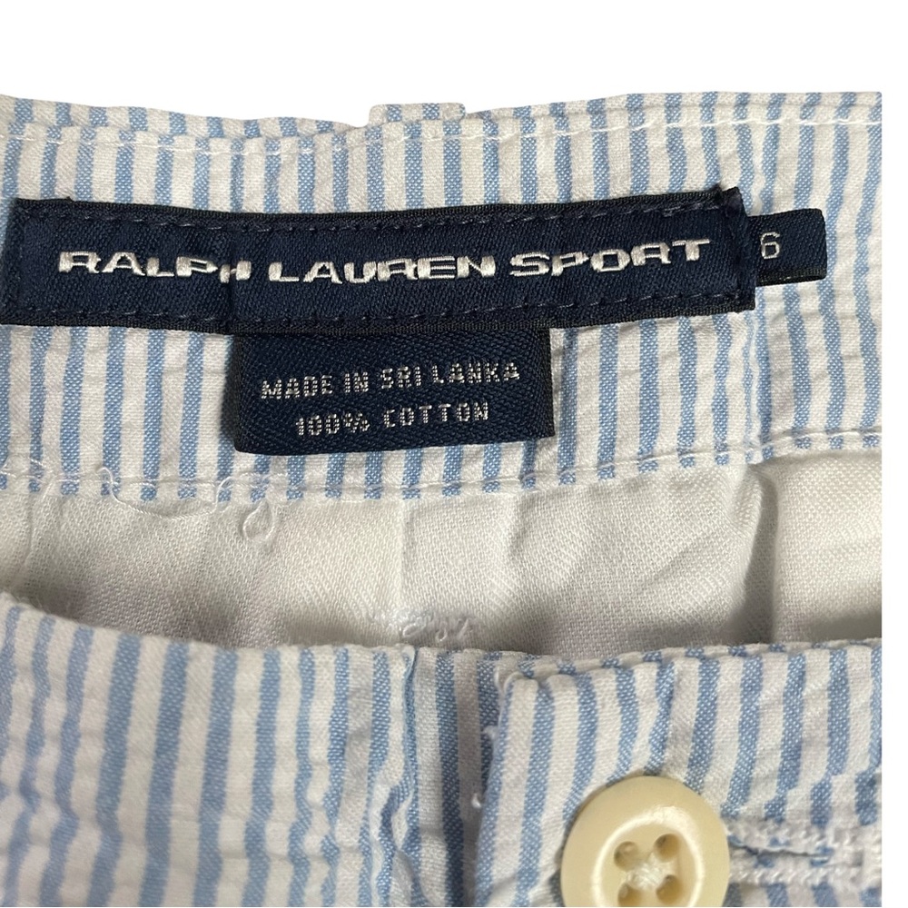 Ralph Lauren Women's Light Blue Striped Shorts - Picture 4 of 7